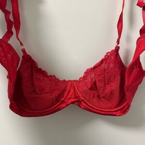 Elegant Red Lace Bra